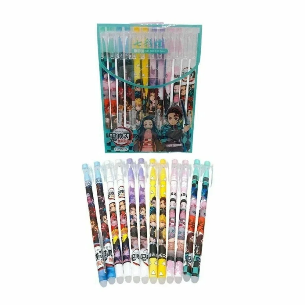 Demon Slayer Kimetsu no Yaiba 12 Piece Gel Pen Set 0.5mm Anime‎ Stationery NEW
